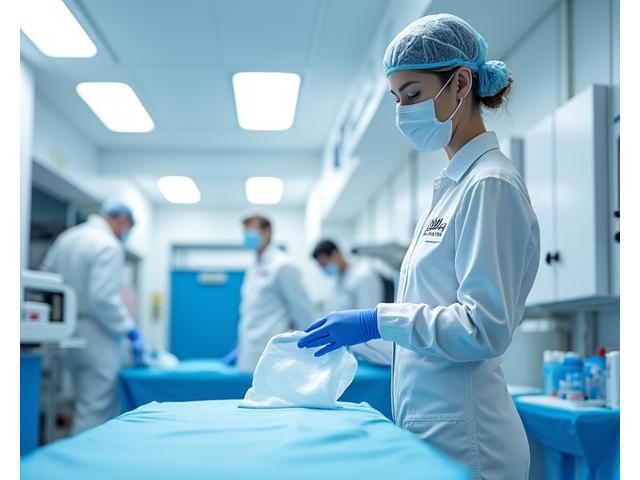 최첨단 의료시설 내부를 청소하는 바다새니타이즈 전문 청소팀