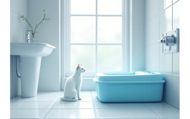 쾌쾌한 고양이 모래 냄새가 깨끗하게 사라진 모습