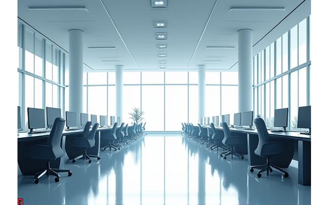 현대적인 사무실 공간 청소